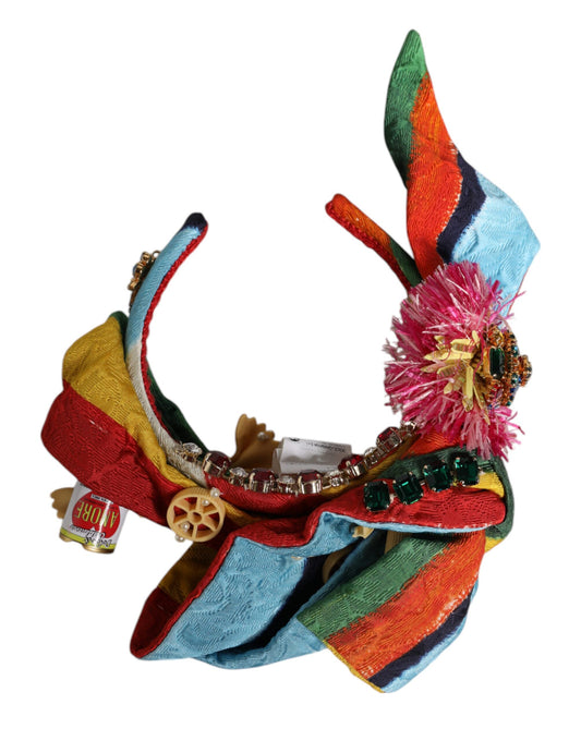 Multicolor Floral Crystal Embellished Diadem Headband-Dolce & Gabbana-LabelTerrace.com