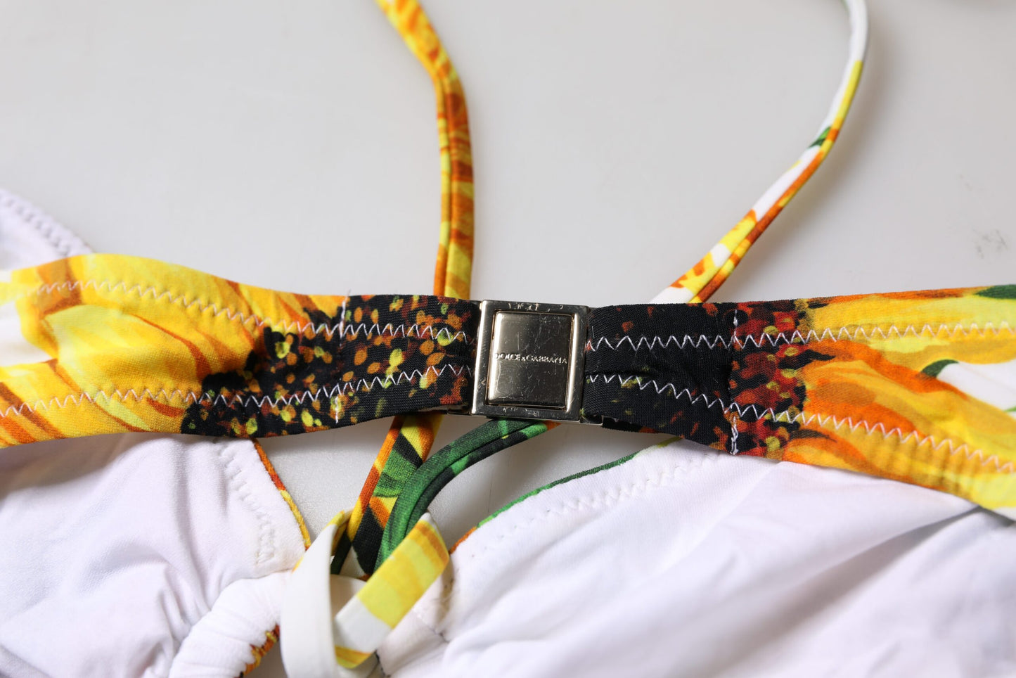 Multicolor Floral Halter Beachwear Bikini Top Swimwear-Dolce & Gabbana-LabelTerrace.com