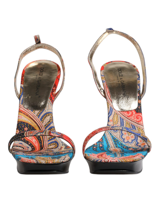 Multicolor Floral High Heels Sandals Shoes-Dolce & Gabbana-LabelTerrace.com