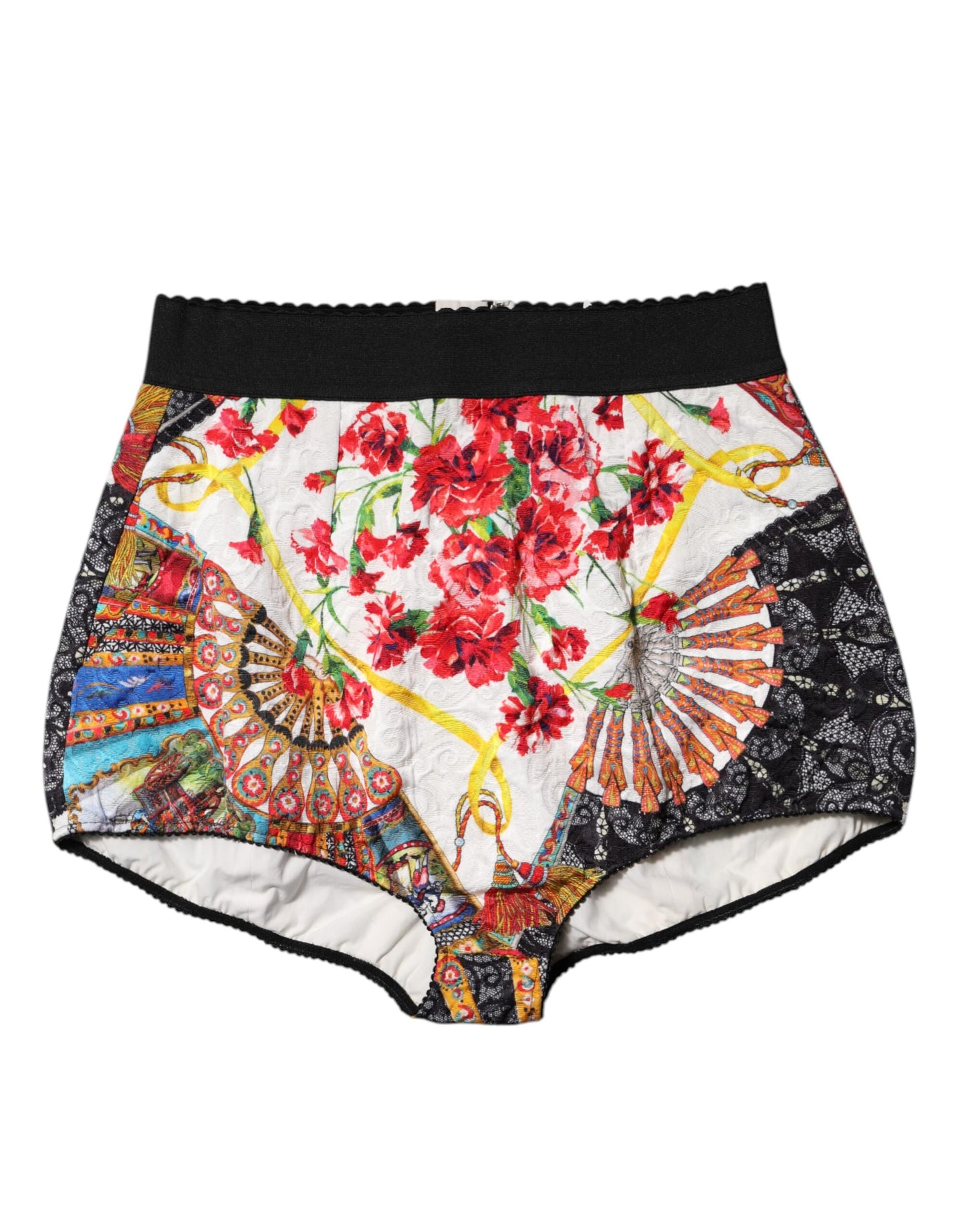 Multicolor Floral High Waist Hot Pants Shorts-Dolce & Gabbana-LabelTerrace.com