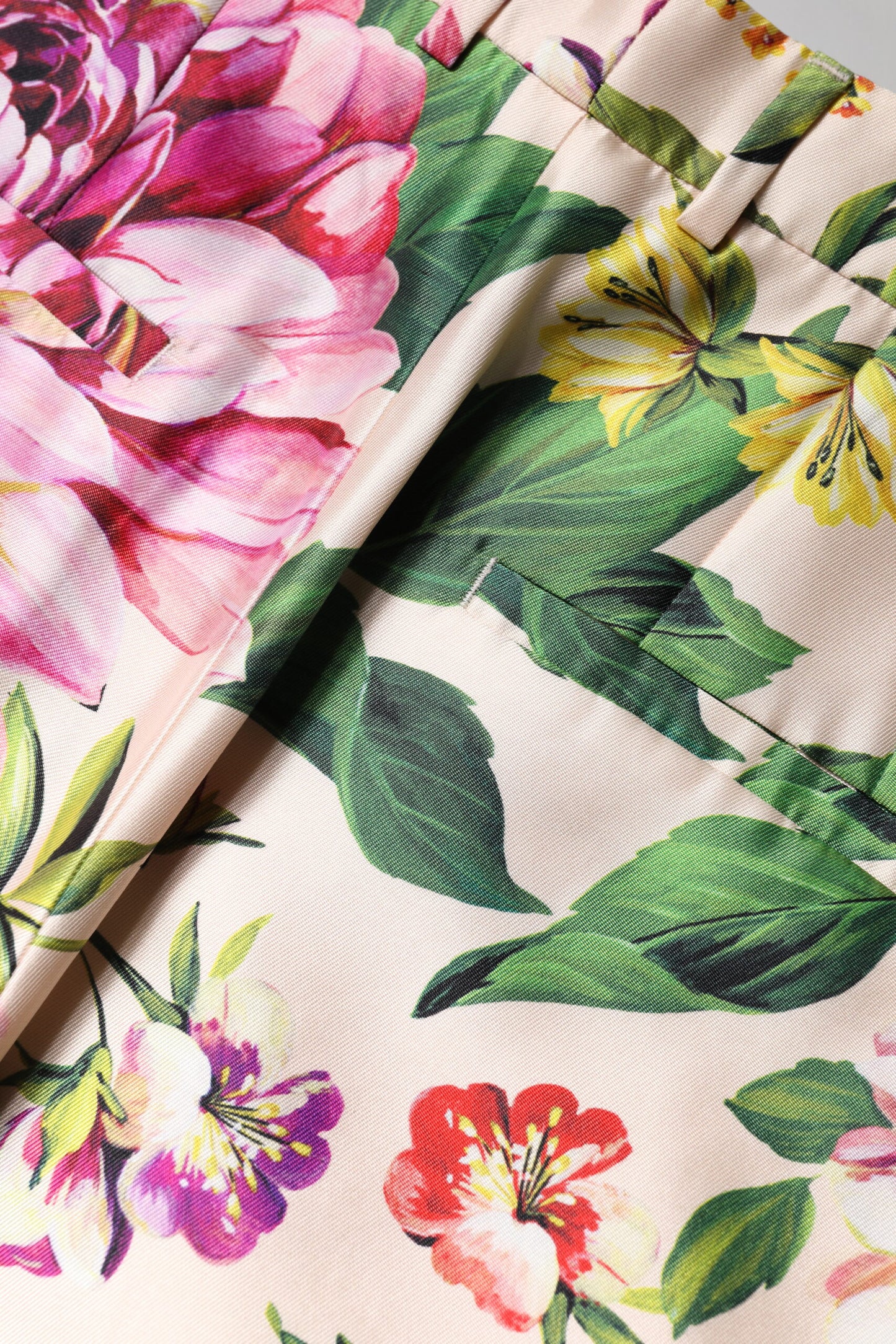 Multicolor Floral High Waist Straight Pants-Dolce & Gabbana-LabelTerrace.com