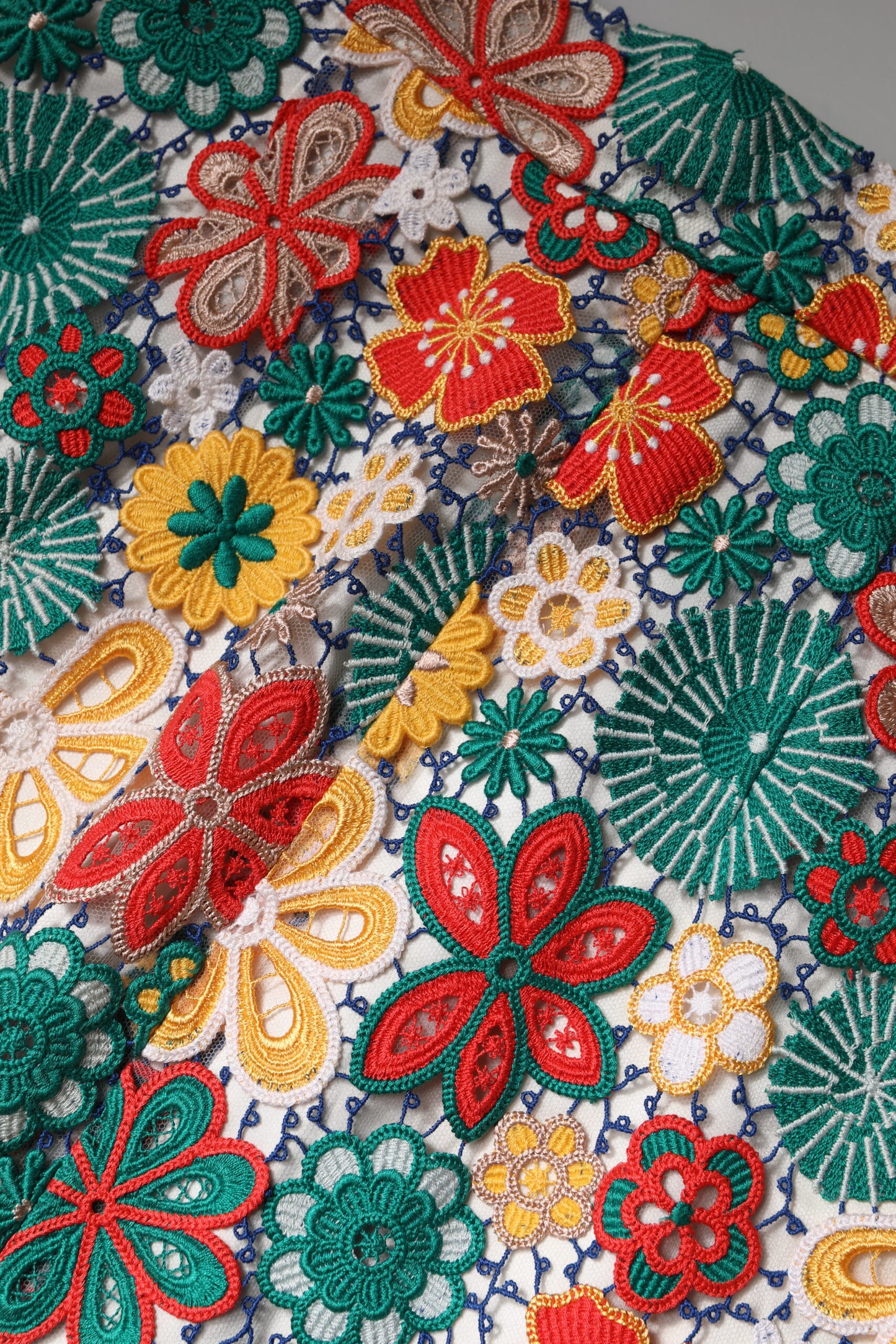 Multicolor Floral Lace High Waist Mini Skirt-Dolce & Gabbana-LabelTerrace.com