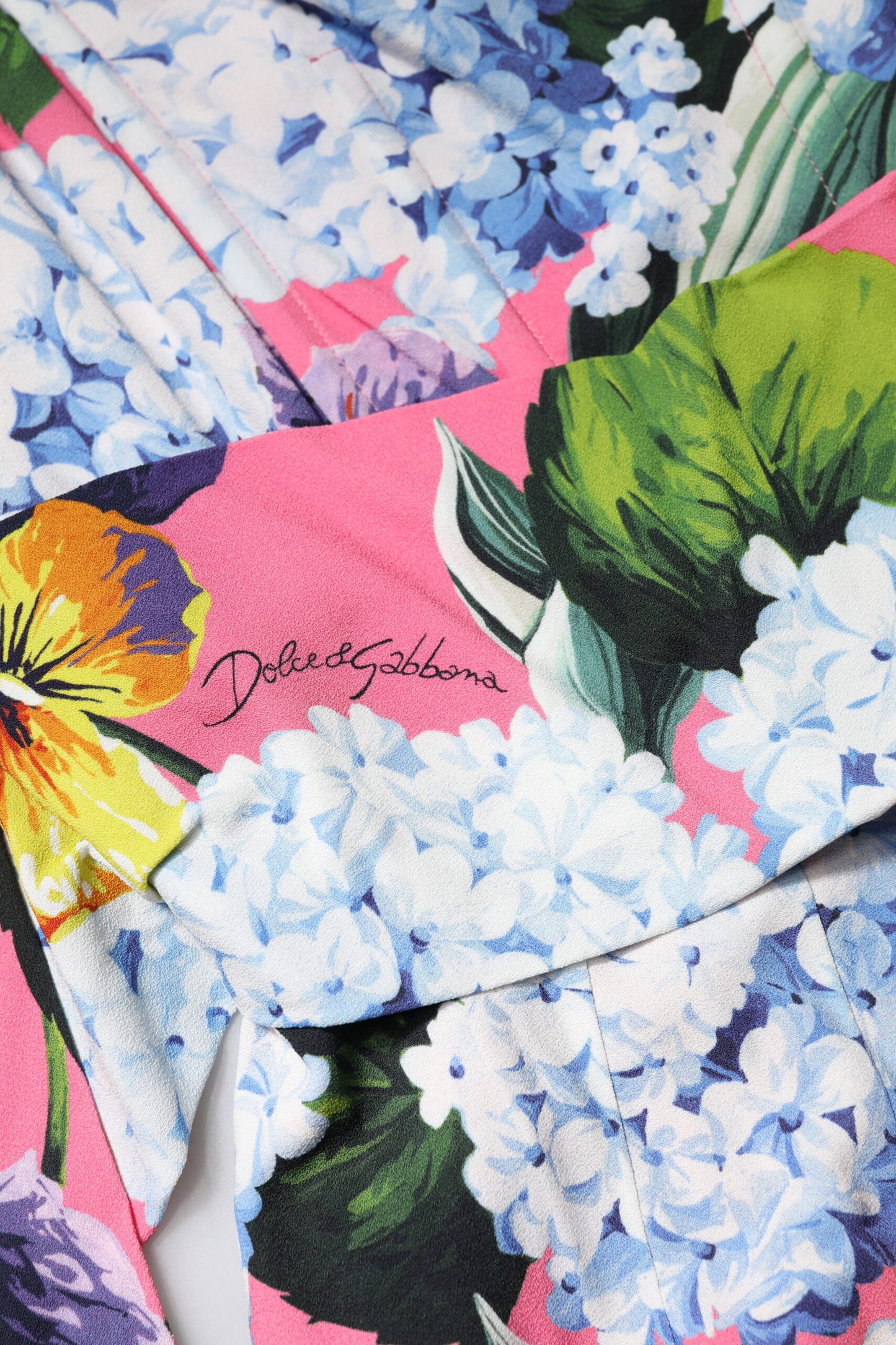 Multicolor Floral Pleated Sheath Midi Dress-Dolce & Gabbana-LabelTerrace.com