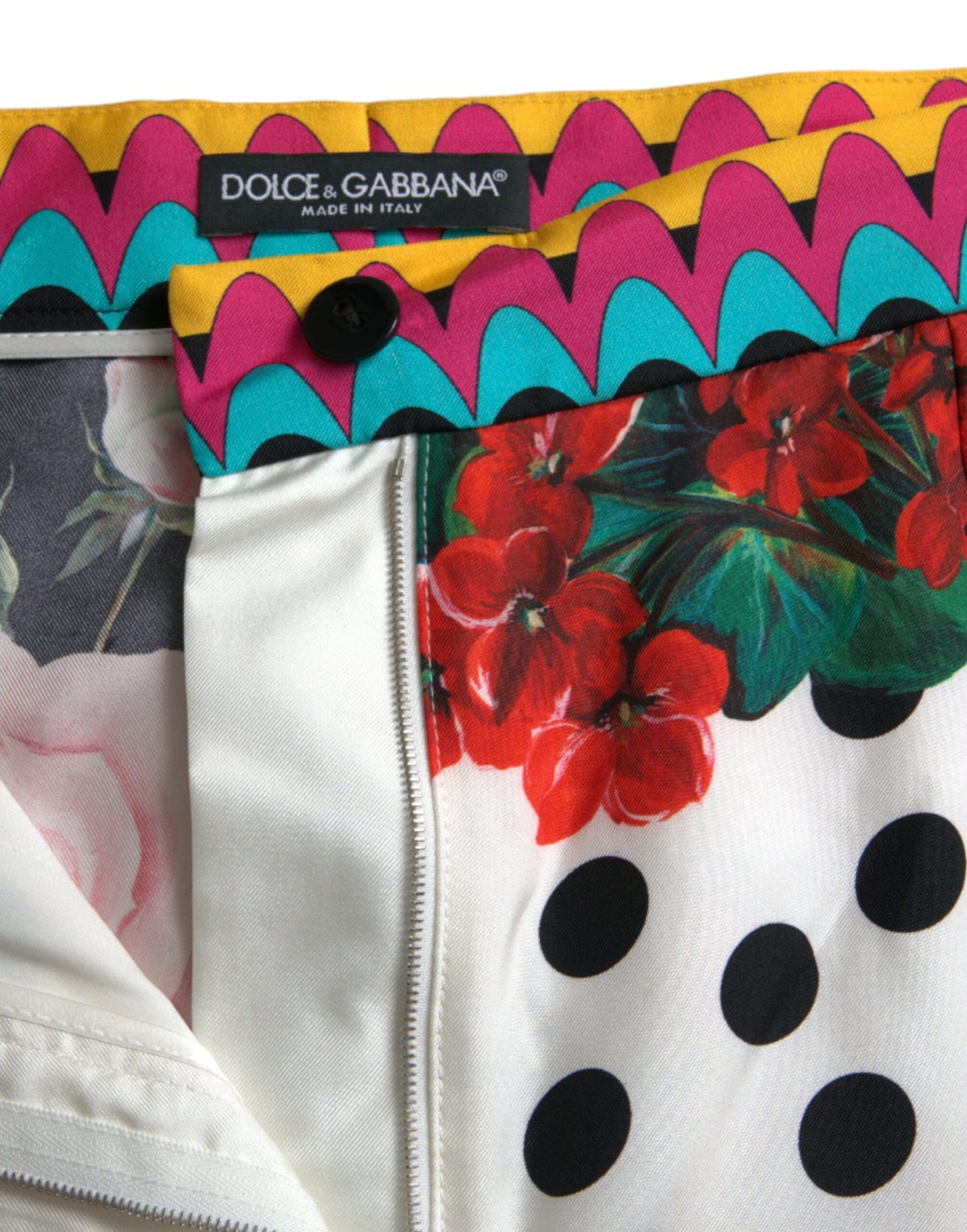 Multicolor Floral Polka Dot Hot Pants Shorts-Dolce & Gabbana-LabelTerrace.com