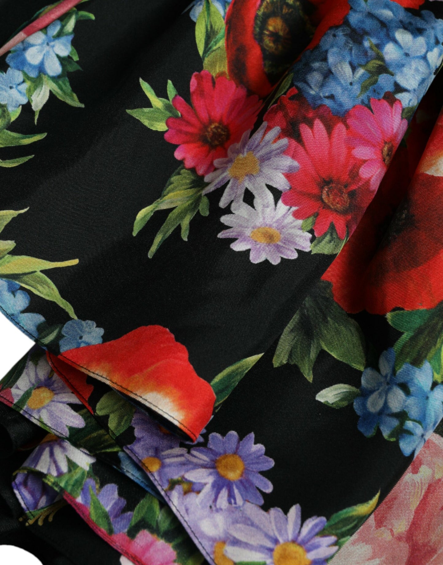 Multicolor Floral Print Silk Twill Gown Dress-Dolce & Gabbana-LabelTerrace.com