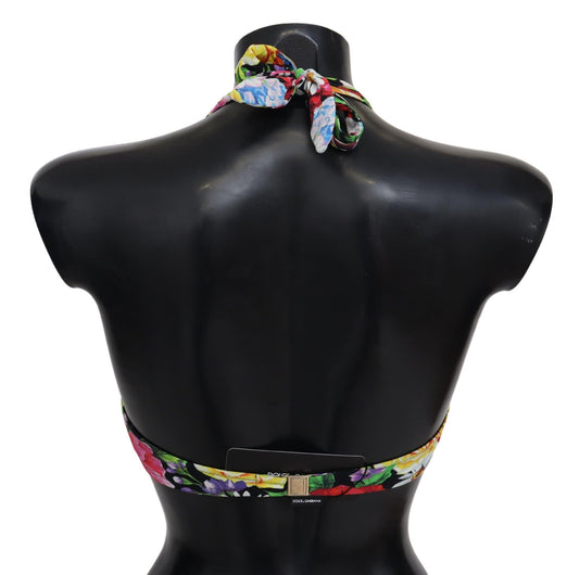 Multicolor Floral Print Swimwear Bikini Tops-Dolce & Gabbana-LabelTerrace.com
