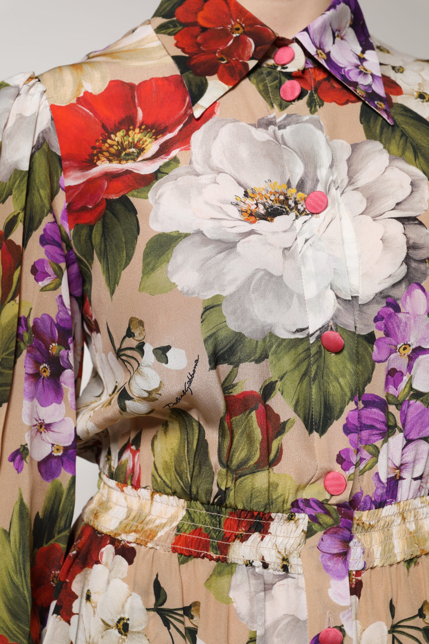 Multicolor Floral Wide Leg Jumpsuit Dress-Dolce & Gabbana-LabelTerrace.com