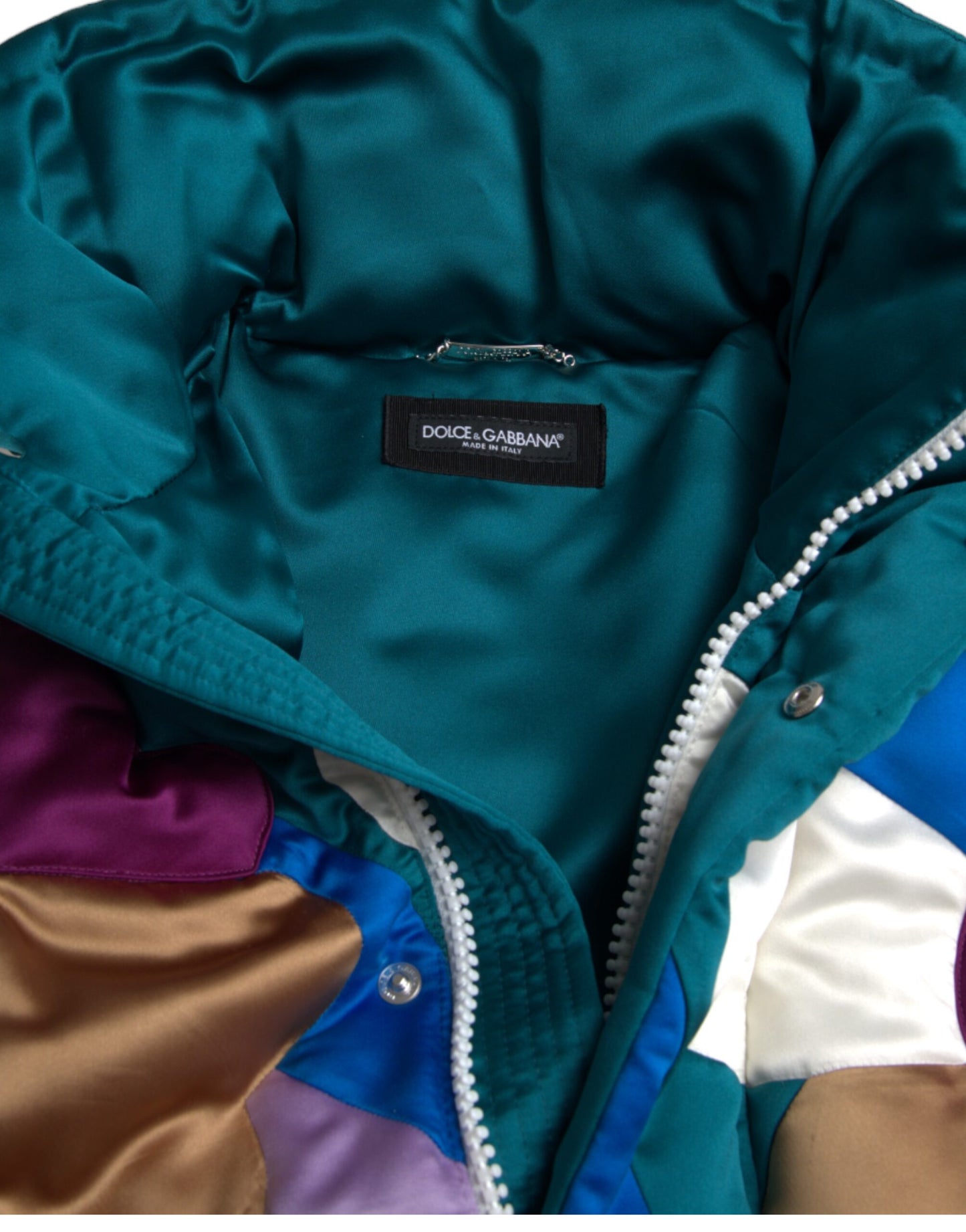 Multicolor Floral Windbreaker Puffer Jacket-Dolce & Gabbana-LabelTerrace.com