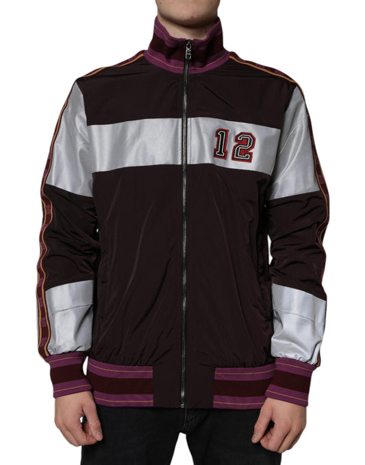 Multicolor Full Zip Jersey Men Bomber Jacket-Dolce & Gabbana-LabelTerrace.com