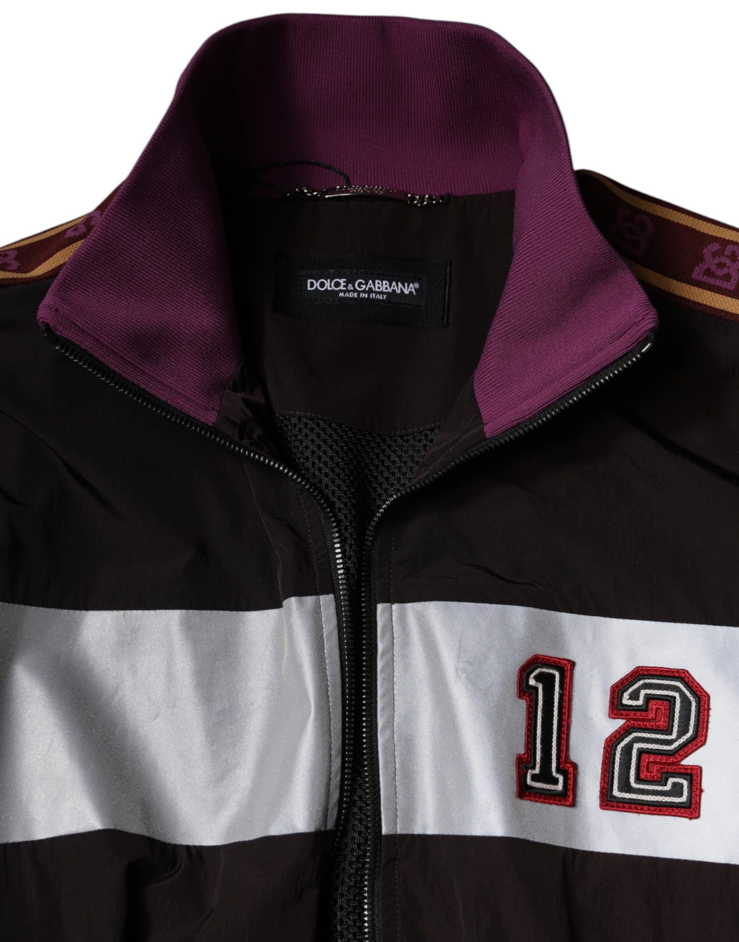 Multicolor Full Zip Jersey Men Bomber Jacket-Dolce & Gabbana-LabelTerrace.com