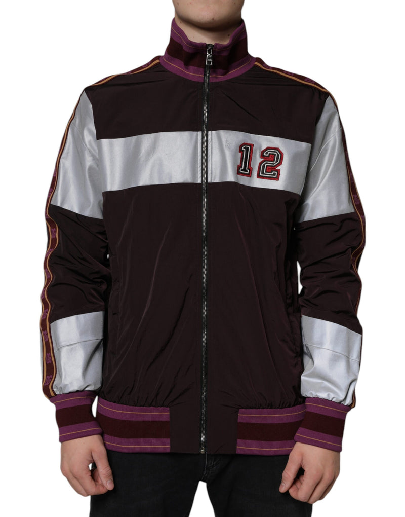 Multicolor Full Zip Jersey Men Bomber Jacket-Dolce & Gabbana-LabelTerrace.com