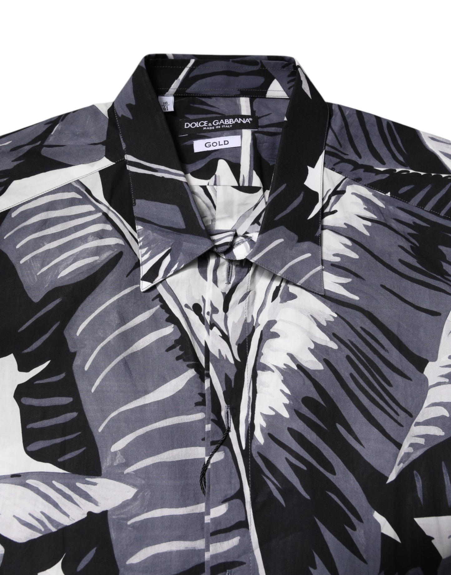 Multicolor GOLD Cotton Banana Leaf Print Shirt-Dolce & Gabbana-LabelTerrace.com