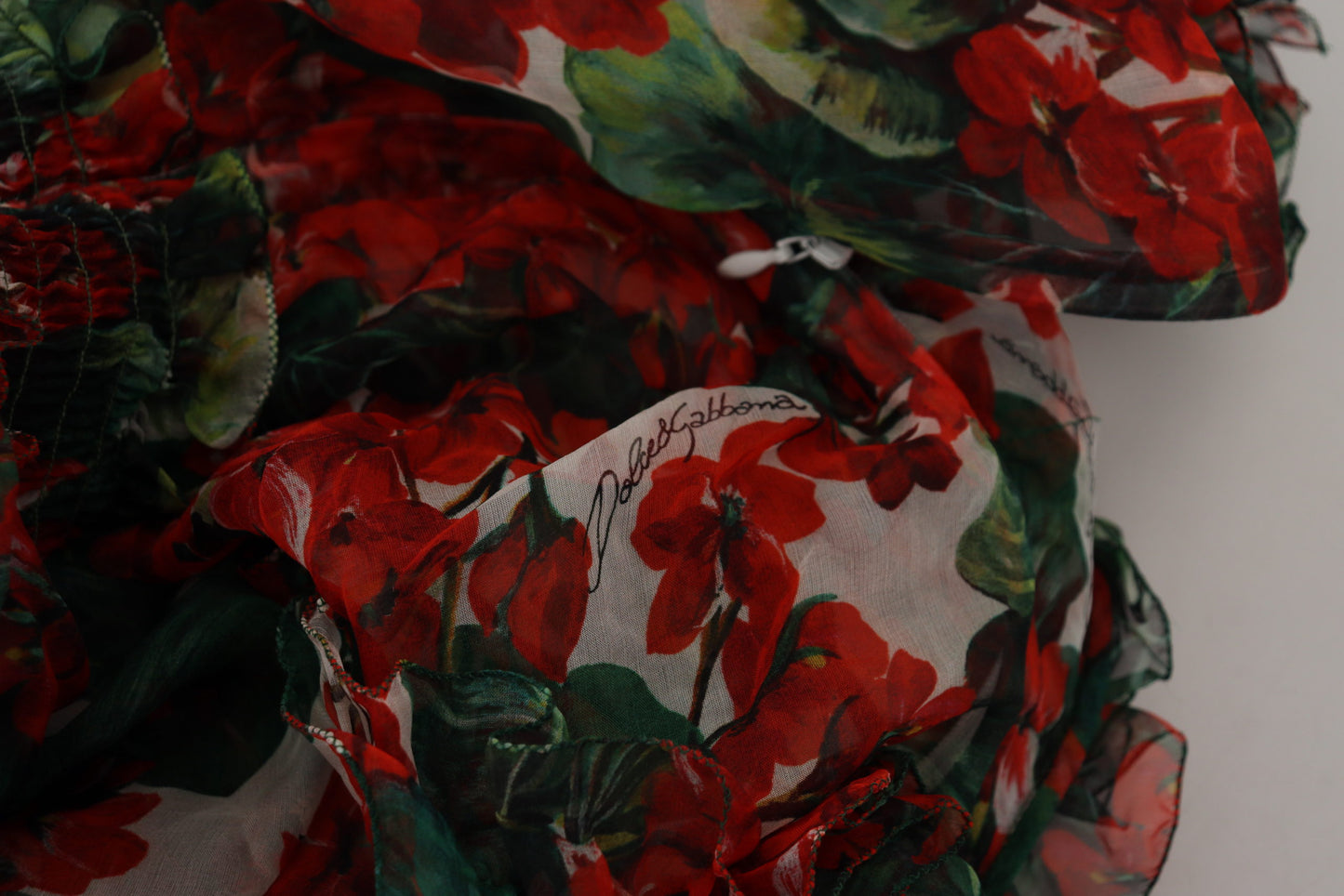 Multicolor Geranium A-line Knee Length Dress-Dolce & Gabbana-LabelTerrace.com