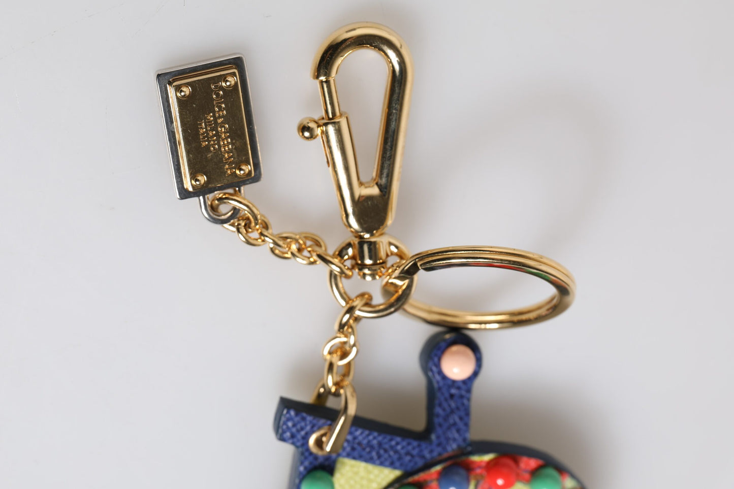 Multicolor Gold Tone Carretto Keychain Keyring-Dolce & Gabbana-LabelTerrace.com