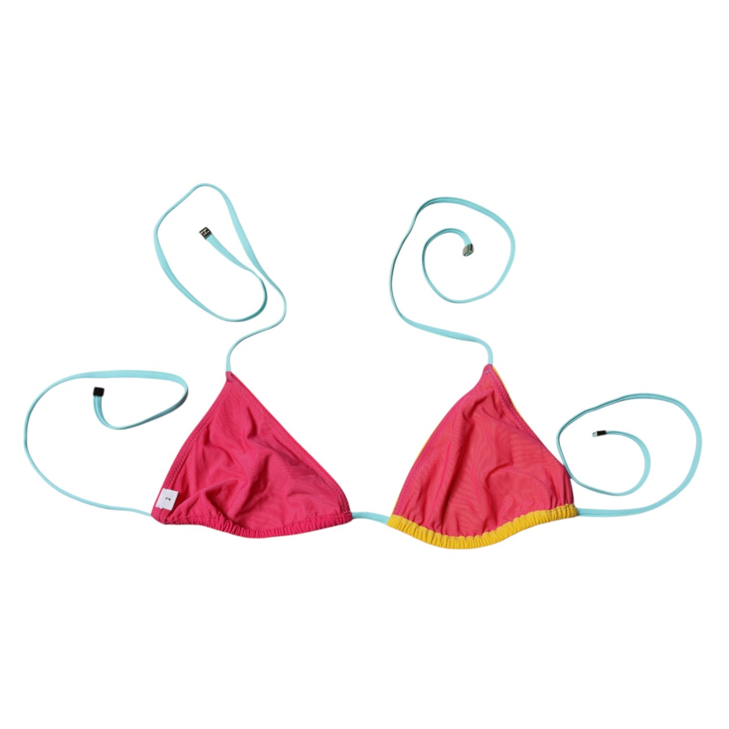 Multicolor Halter Beachwear Bikini Top Swimwear-Dolce & Gabbana-LabelTerrace.com