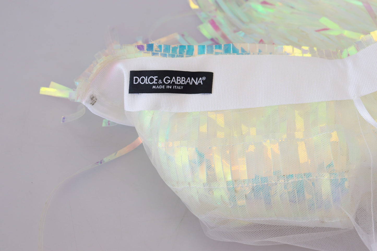 Multicolor Iridescent Fringed Tulle Skirt-Dolce & Gabbana-LabelTerrace.com