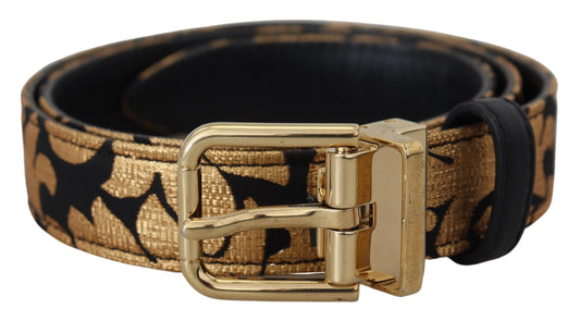 Multicolor Jacquard Leather Logo Buckle Belt-Dolce & Gabbana-LabelTerrace.com