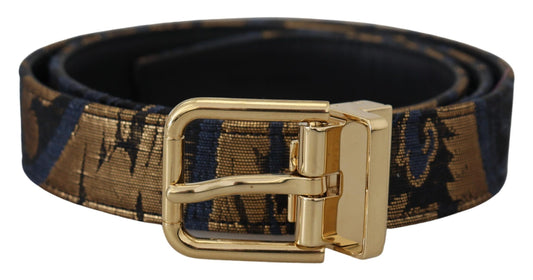Multicolor Jacquard Leather Logo Buckle Belt-Dolce & Gabbana-LabelTerrace.com