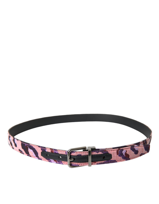Multicolor Jacquard Leather Metal Buckle Belt-Dolce & Gabbana-LabelTerrace.com