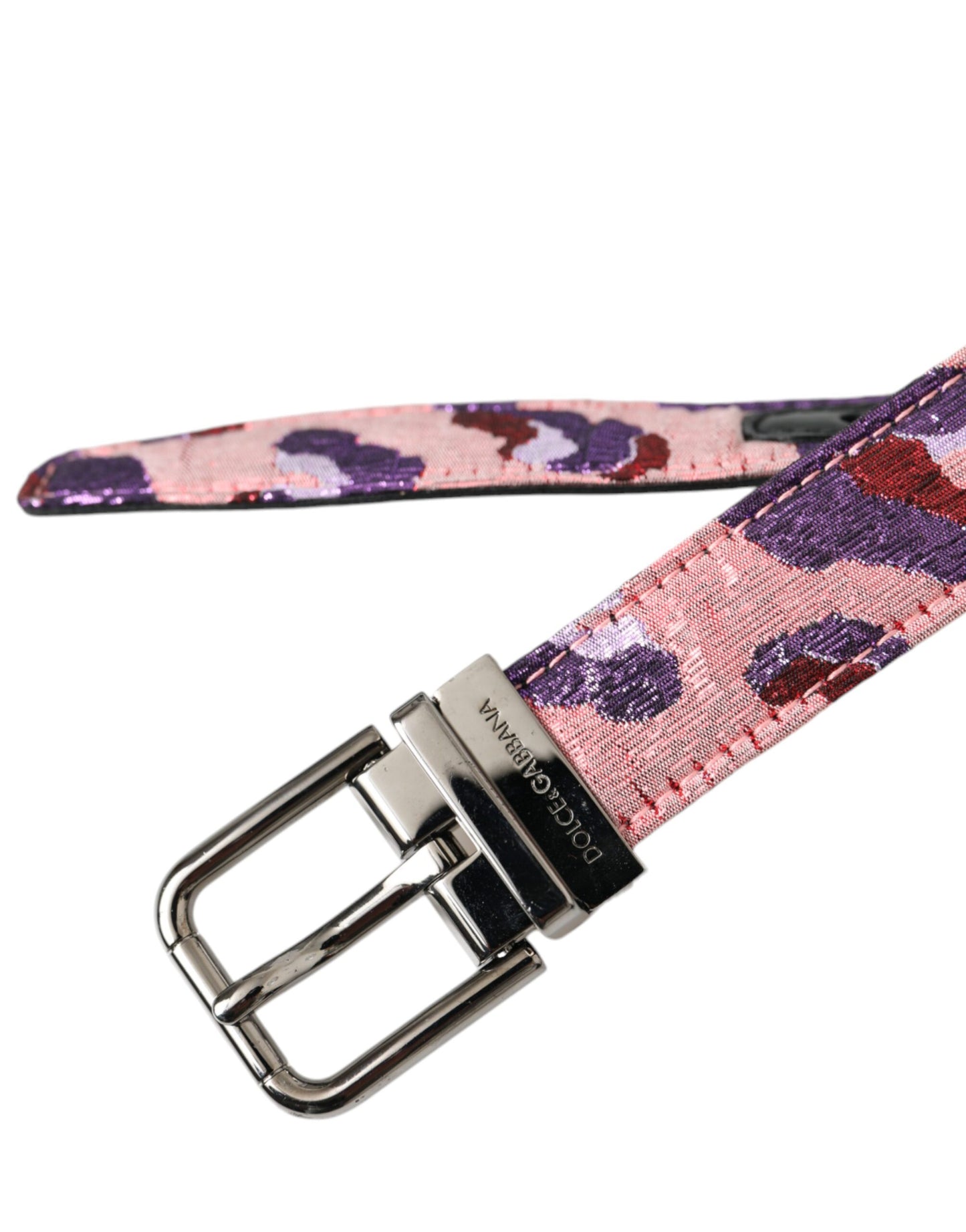Multicolor Jacquard Leather Metal Buckle Belt-Dolce & Gabbana-LabelTerrace.com