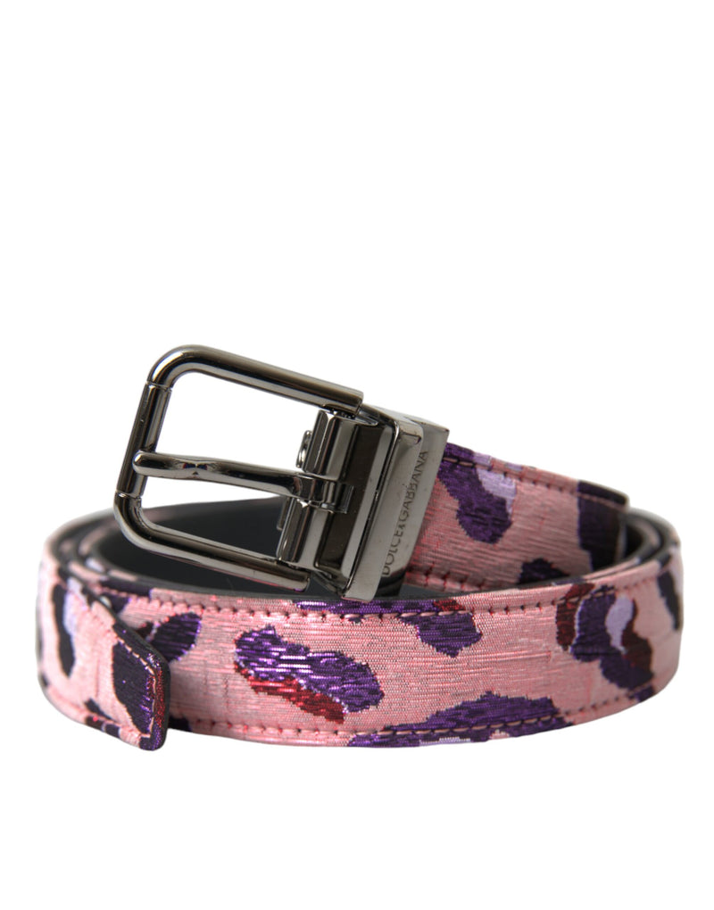 Multicolor Jacquard Leather Metal Buckle Belt-Dolce & Gabbana-LabelTerrace.com