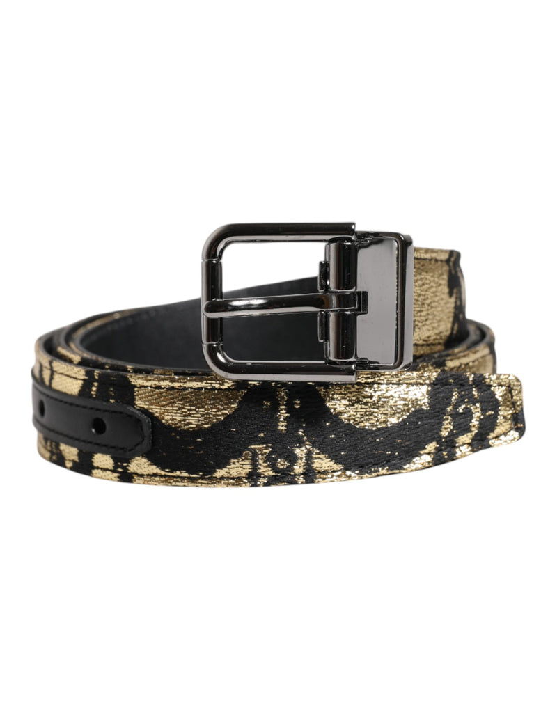 Multicolor Jacquard Leather Metal Buckle Belt-Dolce & Gabbana-LabelTerrace.com