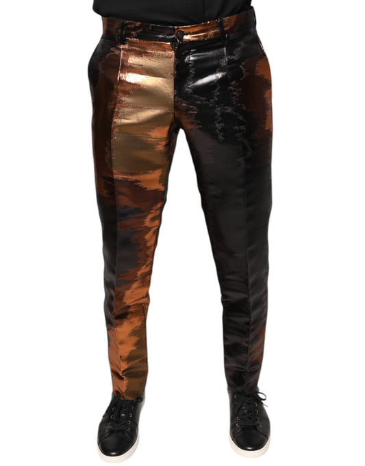 Multicolor Jacquard Skinny Men Pants-Dolce & Gabbana-LabelTerrace.com