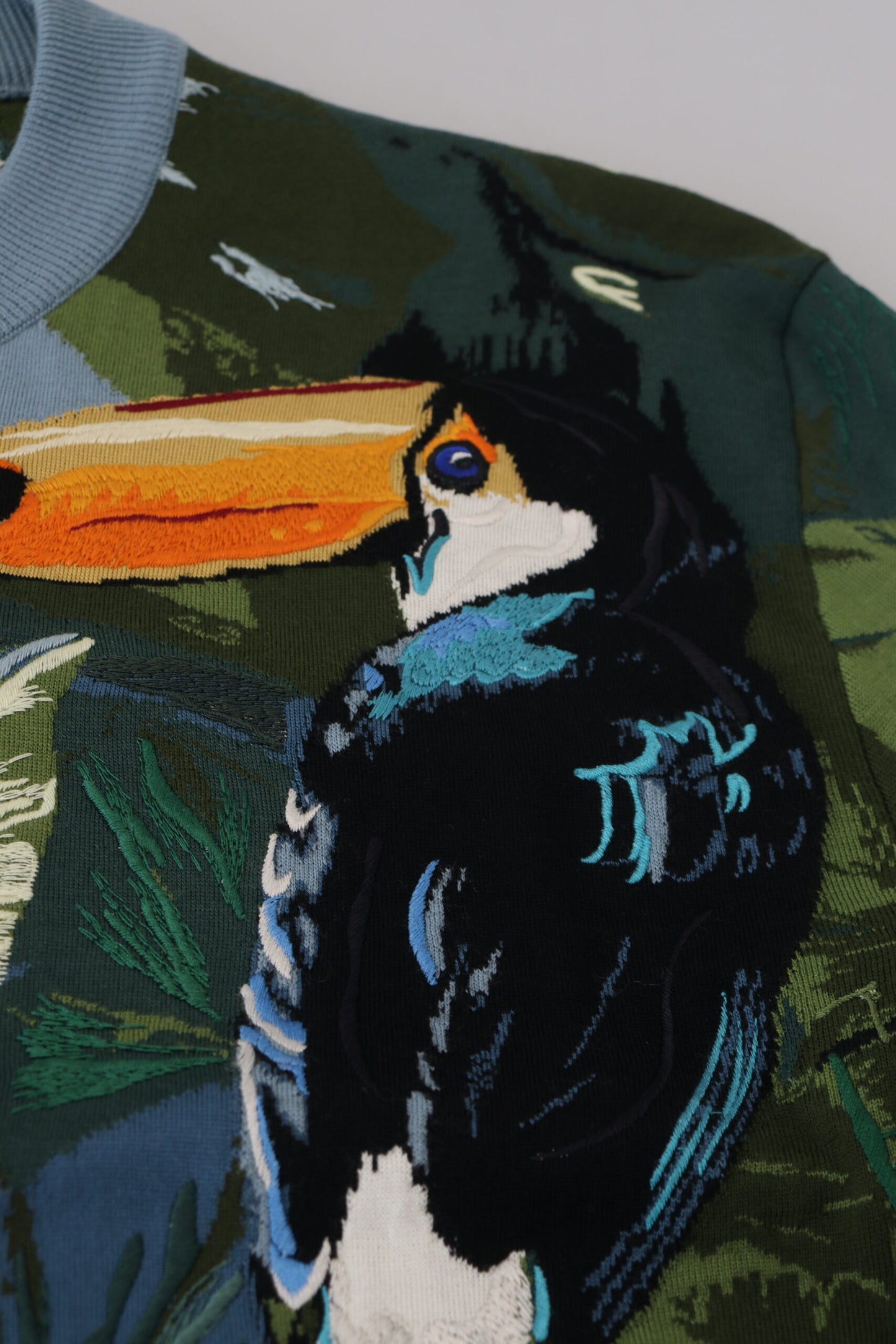 Multicolor Jungle Wool Pullover Logo Sweater-Dolce & Gabbana-LabelTerrace.com