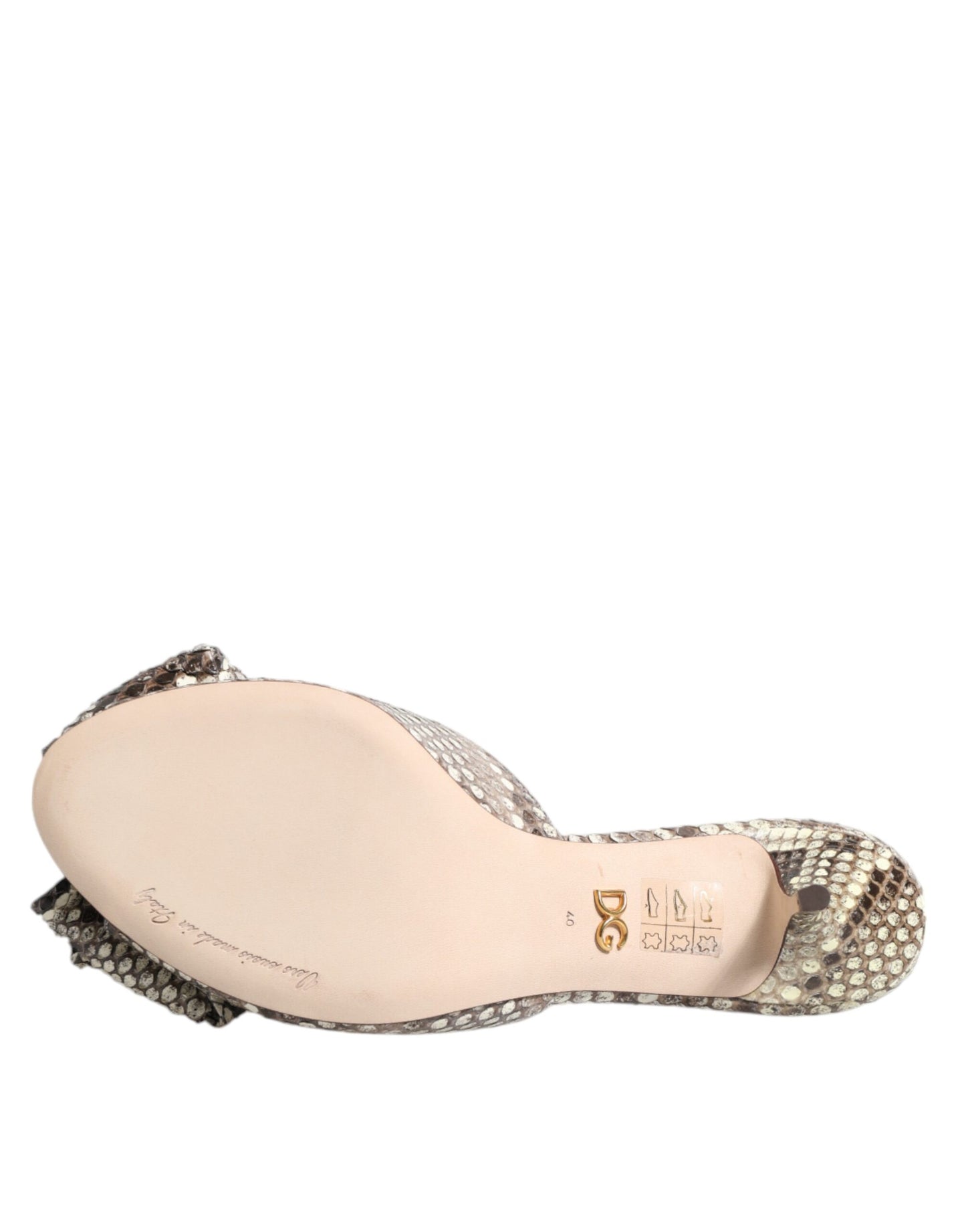 Multicolor Keira Bow Leather Peep Toe Mules Shoes-Dolce & Gabbana-LabelTerrace.com