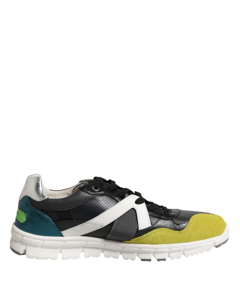 Multicolor Lace Up Low Top Men Sneakers Shoes-Dolce & Gabbana-LabelTerrace.com