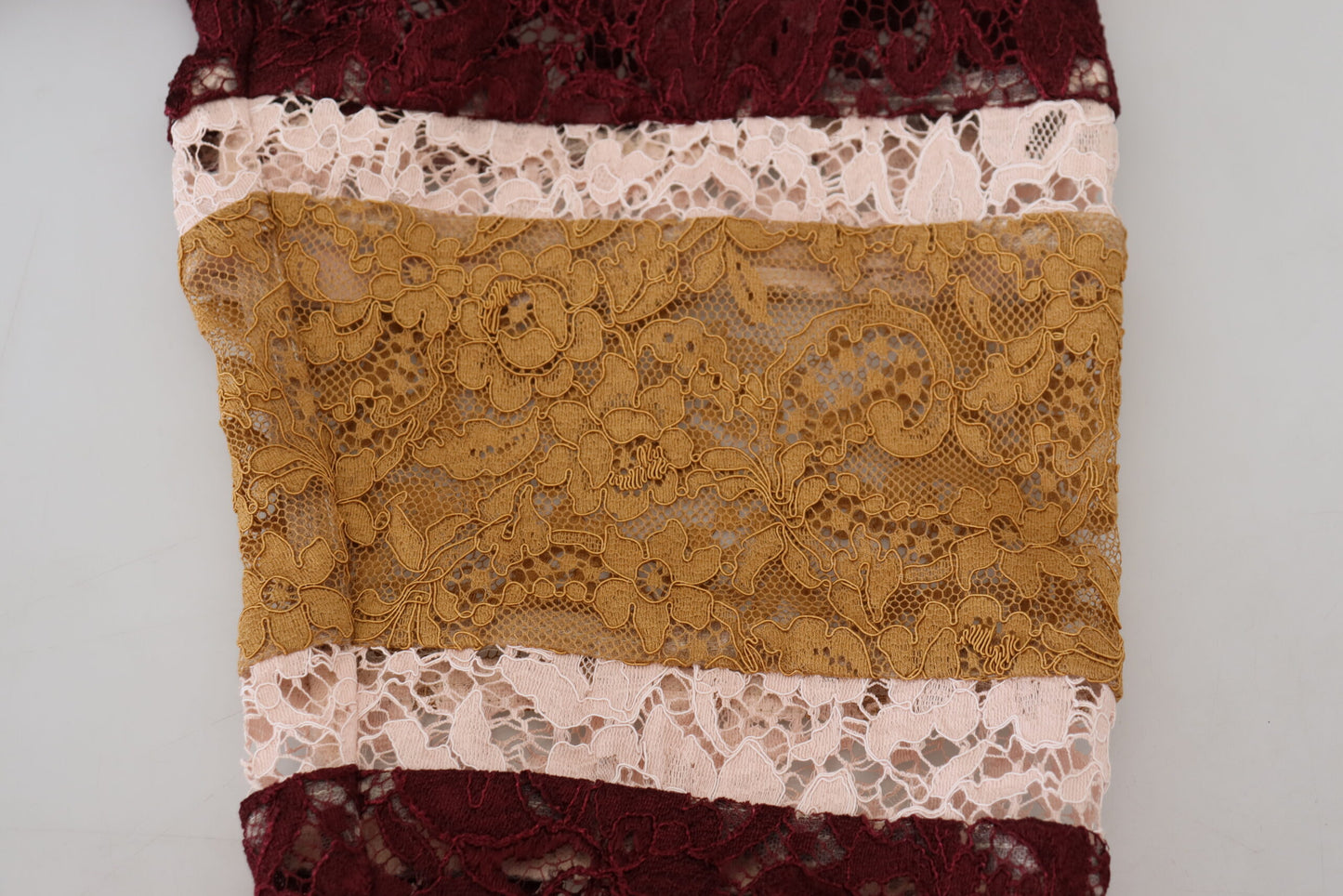 Multicolor Lace V-neck Pullover Sweater-Dolce & Gabbana-LabelTerrace.com