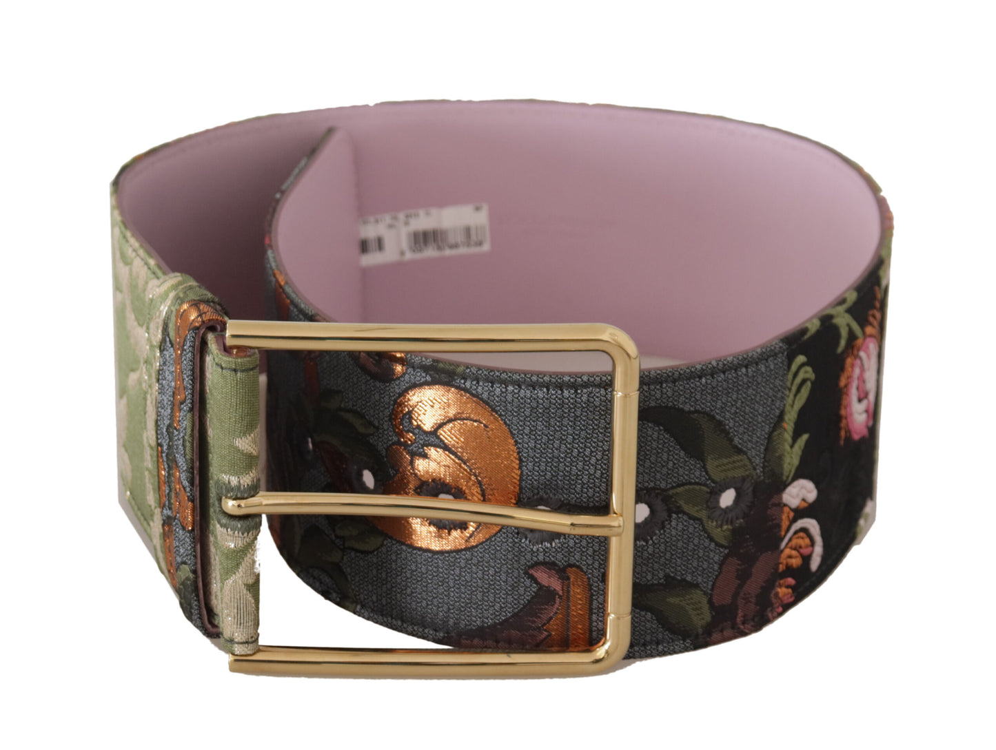 Multicolor Leather Embroidered Gold Metal Buckle Belt-Dolce & Gabbana-LabelTerrace.com