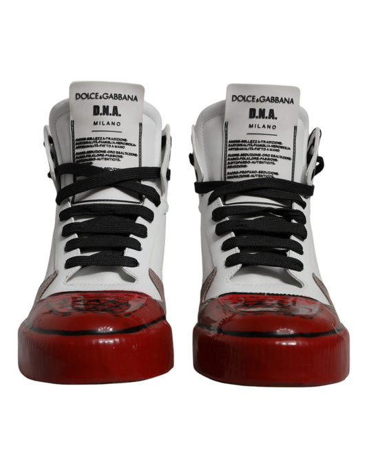 Multicolor Leather High Top Sneakers Shoes-Dolce & Gabbana-LabelTerrace.com