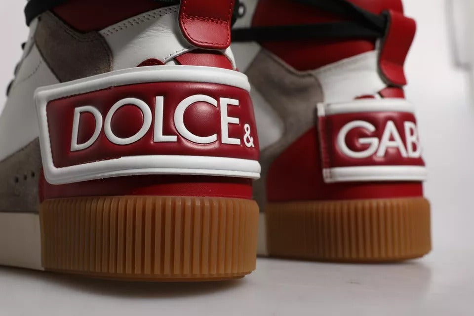 Multicolor Leather High Top Sneakers Shoes-Dolce & Gabbana-LabelTerrace.com