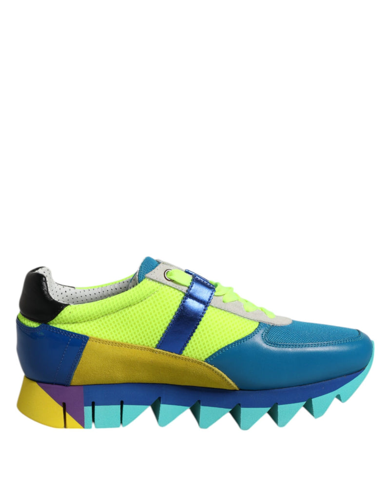 Multicolor Leather Low Top Men Sneakers Shoes-Dolce & Gabbana-LabelTerrace.com