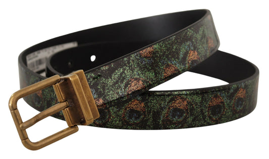 Multicolor Leather Vernice Pavone Bronze Metal Belt-Dolce & Gabbana-LabelTerrace.com