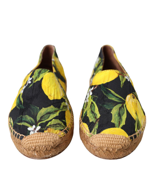 Multicolor Lemon Slip On Espadrilles Shoes-Dolce & Gabbana-LabelTerrace.com