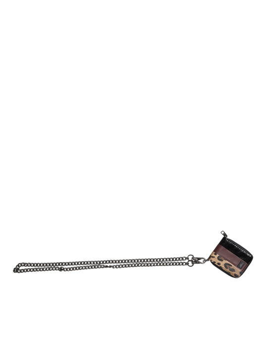 Multicolor Leopard Leather DG Bifold Card Holder Wallet-Dolce & Gabbana-LabelTerrace.com