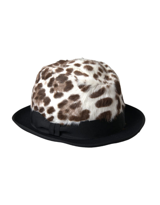 Multicolor Leopard Women Fedora Hat-Dolce & Gabbana-LabelTerrace.com
