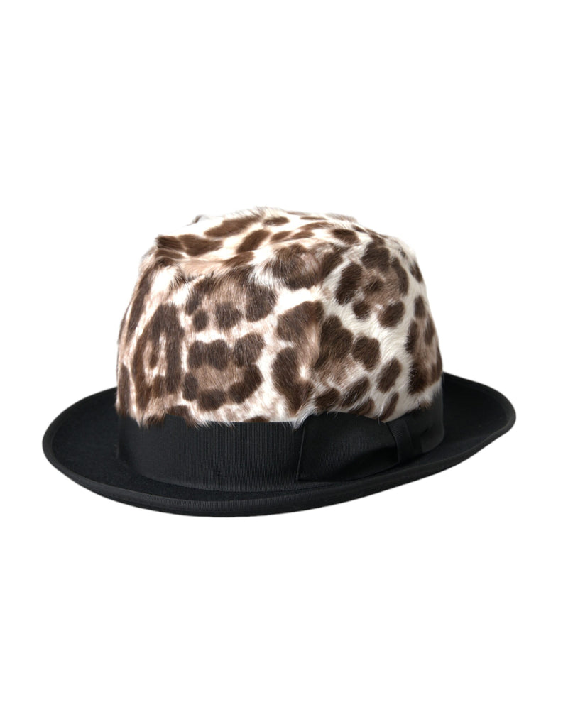 Multicolor Leopard Women Fedora Hat-Dolce & Gabbana-LabelTerrace.com