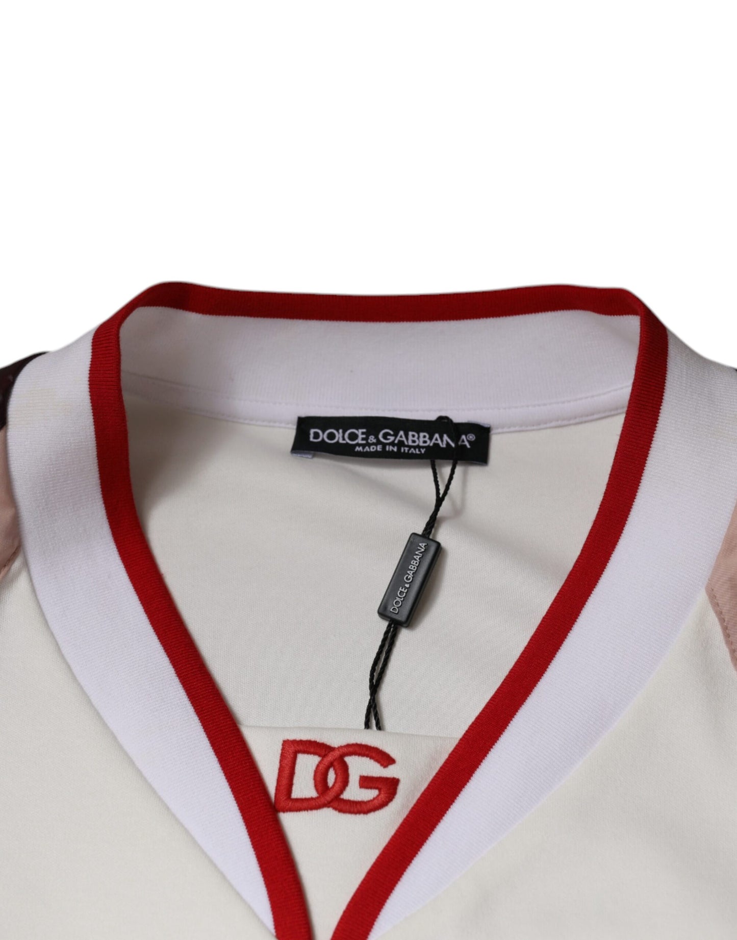 Multicolor Logo Jersey Cotton V-neck T-shirt-Dolce & Gabbana-LabelTerrace.com