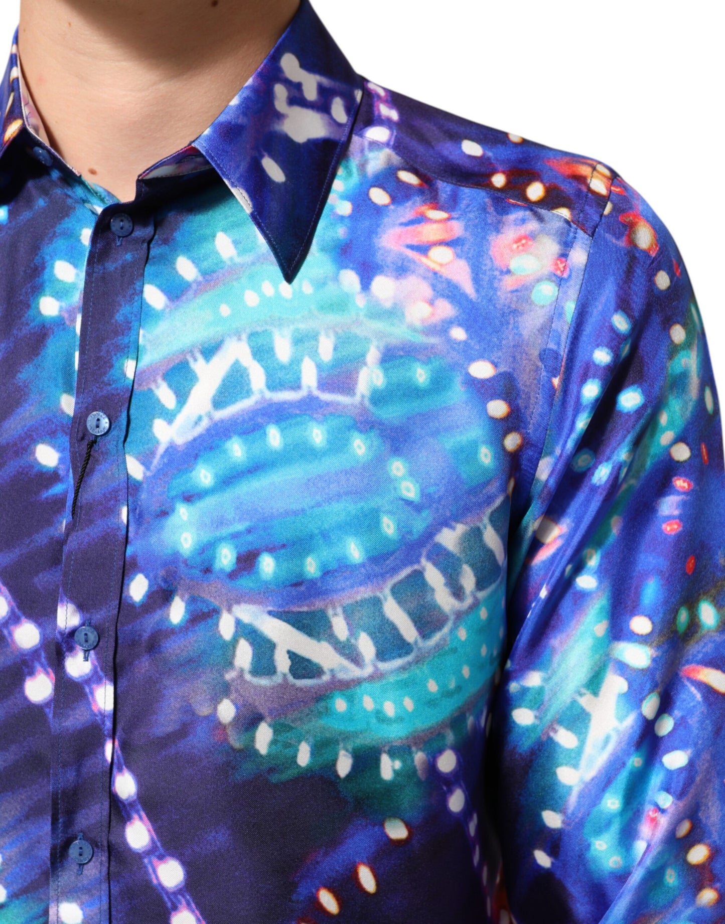 Multicolor Luminarie MARTINI Slim Men Shirt-Dolce & Gabbana-LabelTerrace.com