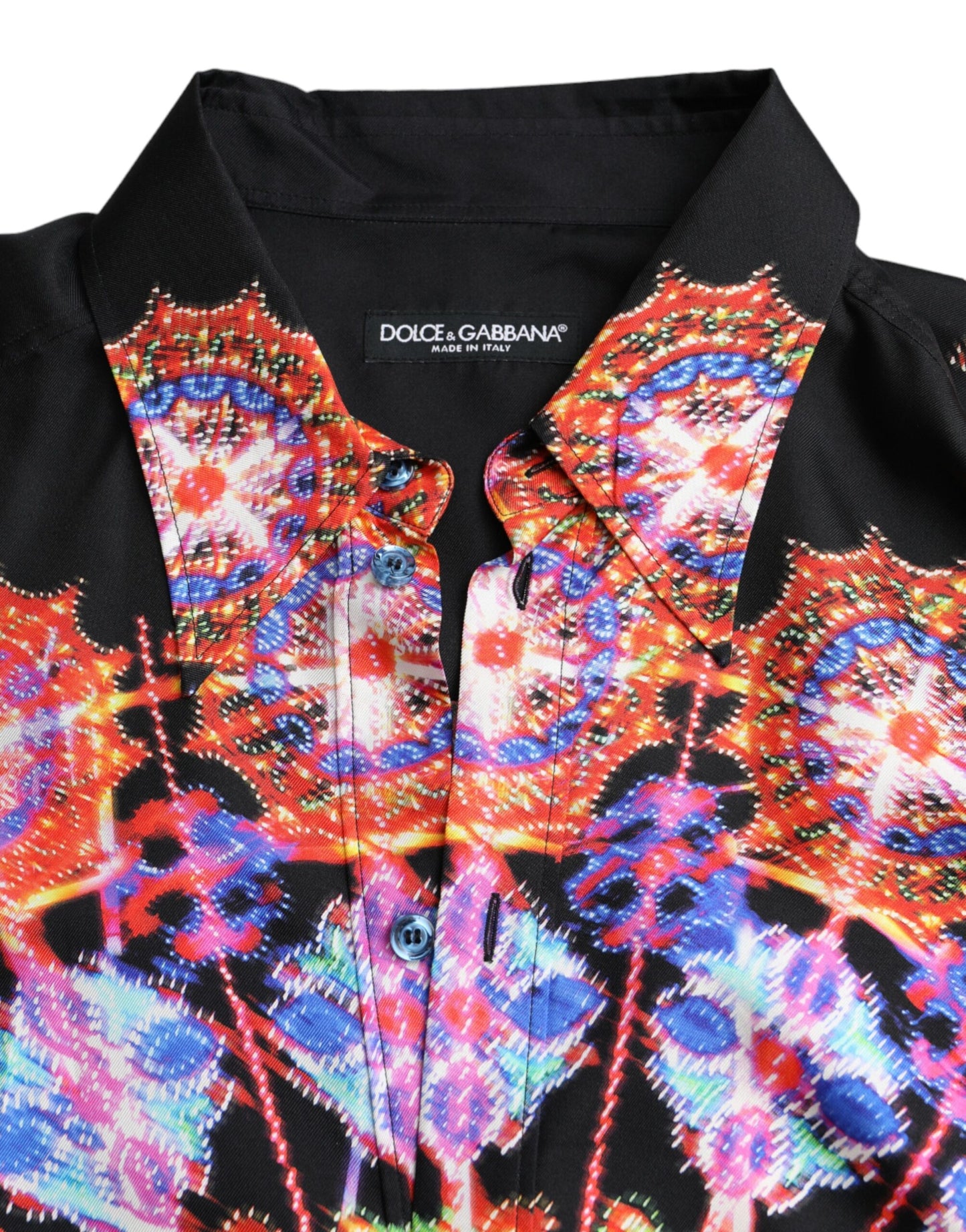 Multicolor Luminarie Silk Men Casual Shirt-Dolce & Gabbana-LabelTerrace.com