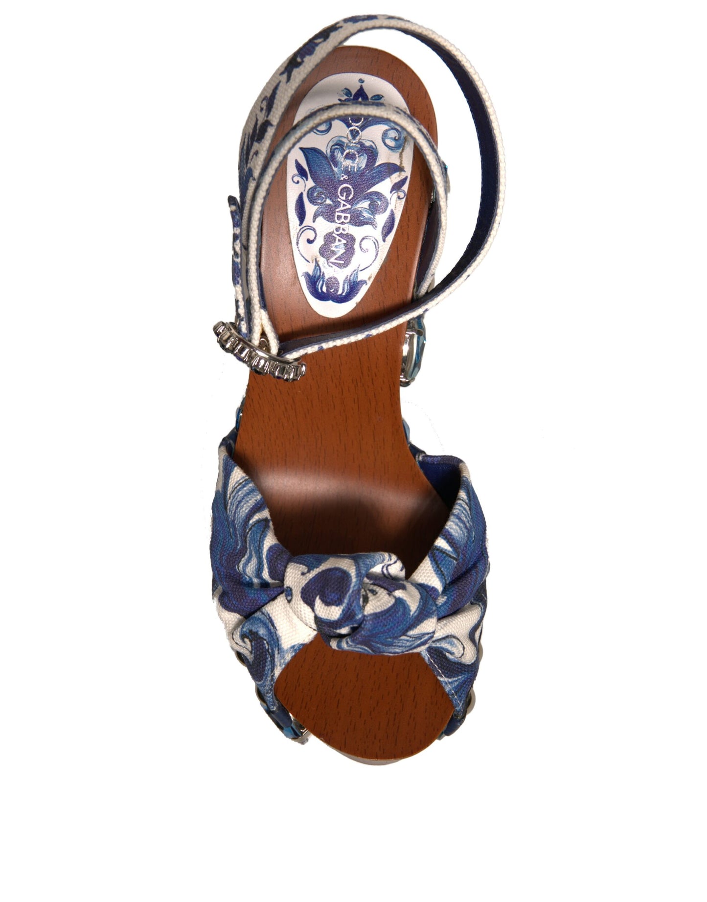 Multicolor Majolica Embellished Wedge Sandals Shoes-Dolce & Gabbana-LabelTerrace.com