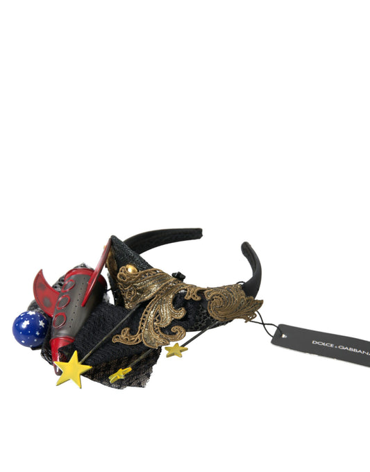 Multicolor Missile Rocket Crystal Stars Headband Diadem-Dolce & Gabbana-LabelTerrace.com