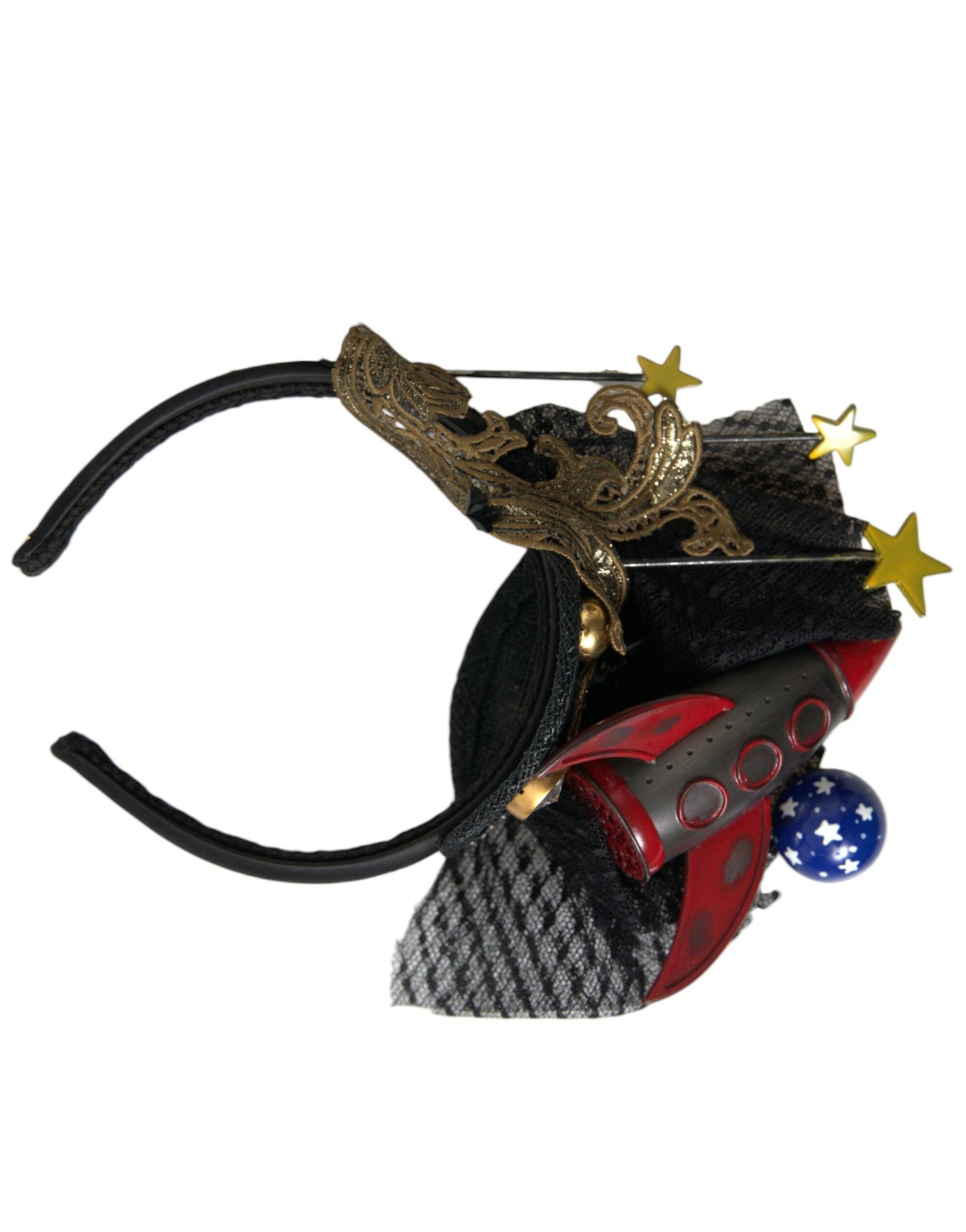 Multicolor Missile Rocket Crystal Stars Headband Diadem-Dolce & Gabbana-LabelTerrace.com