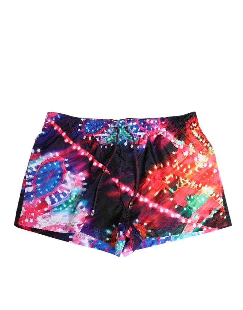 Multicolor Neon Print Polyester Shorts Swimwear-Dolce & Gabbana-LabelTerrace.com