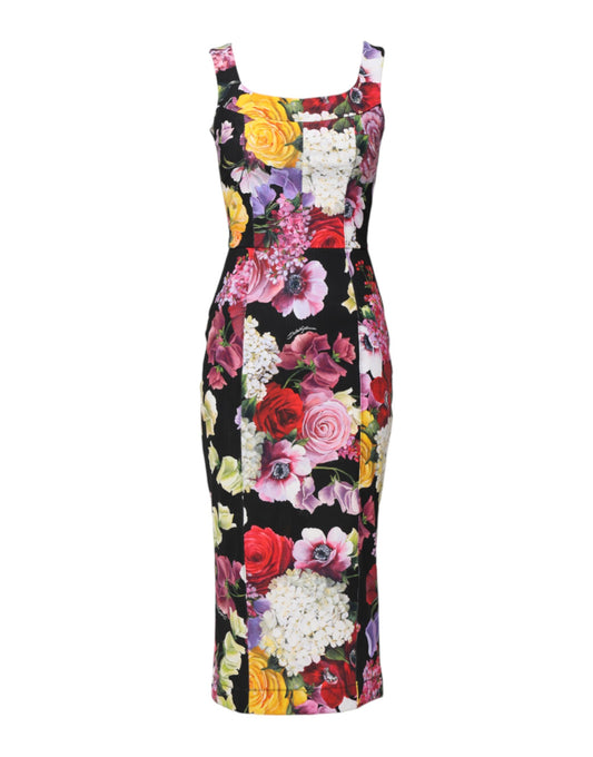 Multicolor Ortensia Patchwork Sheath Dress-Dolce & Gabbana-LabelTerrace.com
