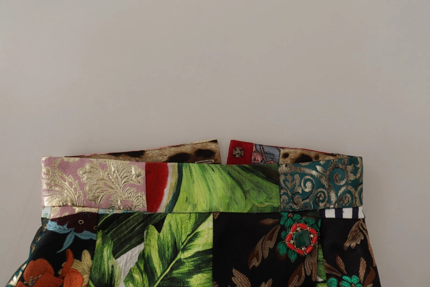 Multicolor Patchwork A-line Polyester Skirt-Dolce & Gabbana-LabelTerrace.com