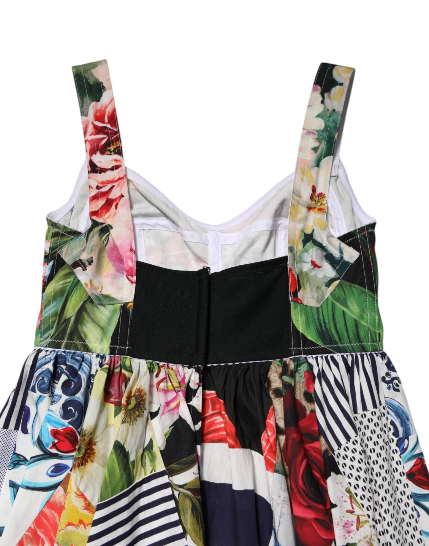 Multicolor Patchwork Cotton AlineMini Dress-Dolce & Gabbana-LabelTerrace.com